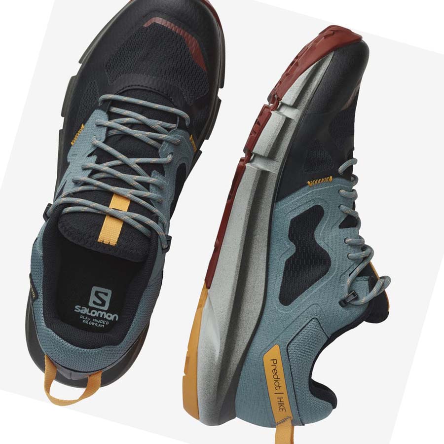 Tenis Senderismo Salomon PREDICT HIKE GORE-TEX Hombre Negros Naranjas | MX 3550SGL